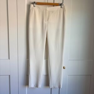 Theory Cream Cropped Crepe Trousers | 6